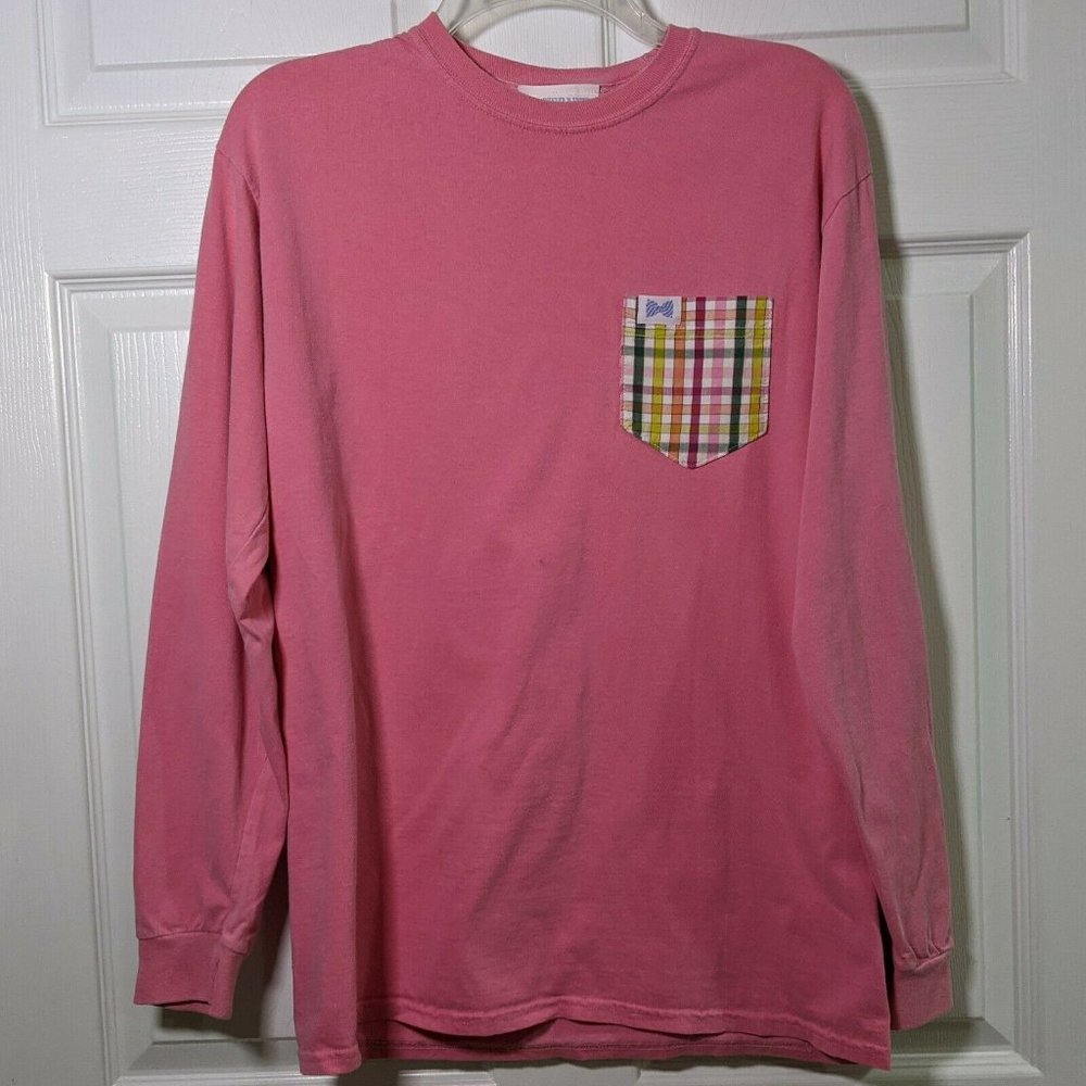 Fraternity Collection Pink Long Sleeve Tee Shirt Top Casual Size Women's Medium